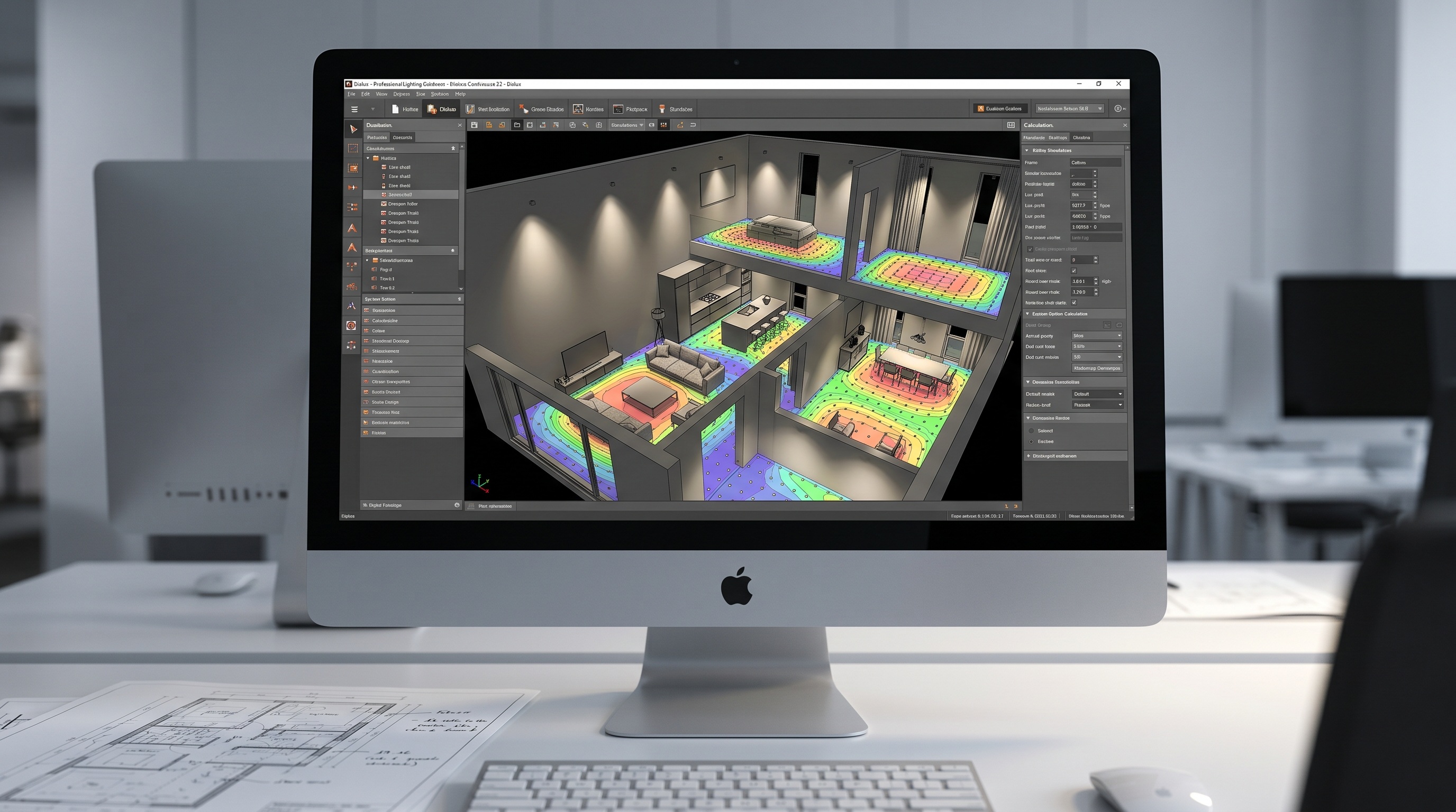 Thiết Kế Chiếu Sáng Nhà Phố Nghệ An 2026: Giải Pháp Chống Chói Toàn Diện 8 Kỹ sư HAT Lighting lên bản vẽ thiết kế chiếu sáng nhà phố Nghệ An bằng phần mềm Dialux 3D