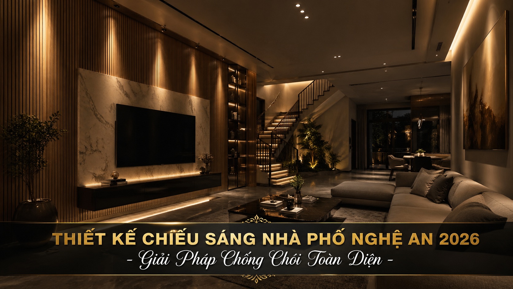 Thiết Kế Chiếu Sáng Nhà Phố Nghệ An 2026: Giải Pháp Chống Chói Toàn Diện 7 Giải pháp thiết kế chiếu sáng nhà phố Nghệ An chống chói bảo vệ mắt toàn diện.