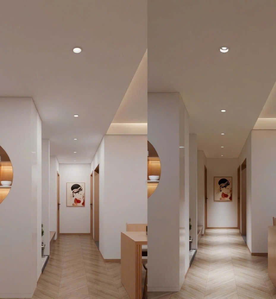 5 Cách Bố Trí Đèn Spotlight Phòng Khách Tại Nghệ An – Hà Tĩnh: Tư Vấn Thiết Kế Ánh Sáng Cao Cấp 2 Cách lắp đèn spotlight theo hàng dọc tạo chiều sâu phòng khách