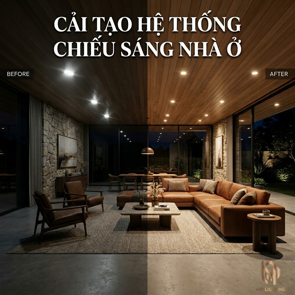 Cải tạo hệ thống chiếu sáng nhà ở chuẩn kỹ thuật nâng tầm biệt thự