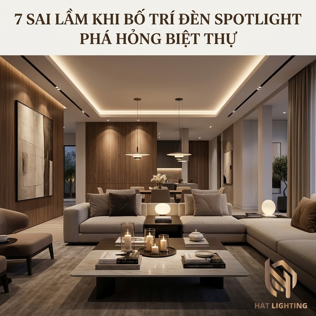 sai lầm khi bố trí đèn spotlight