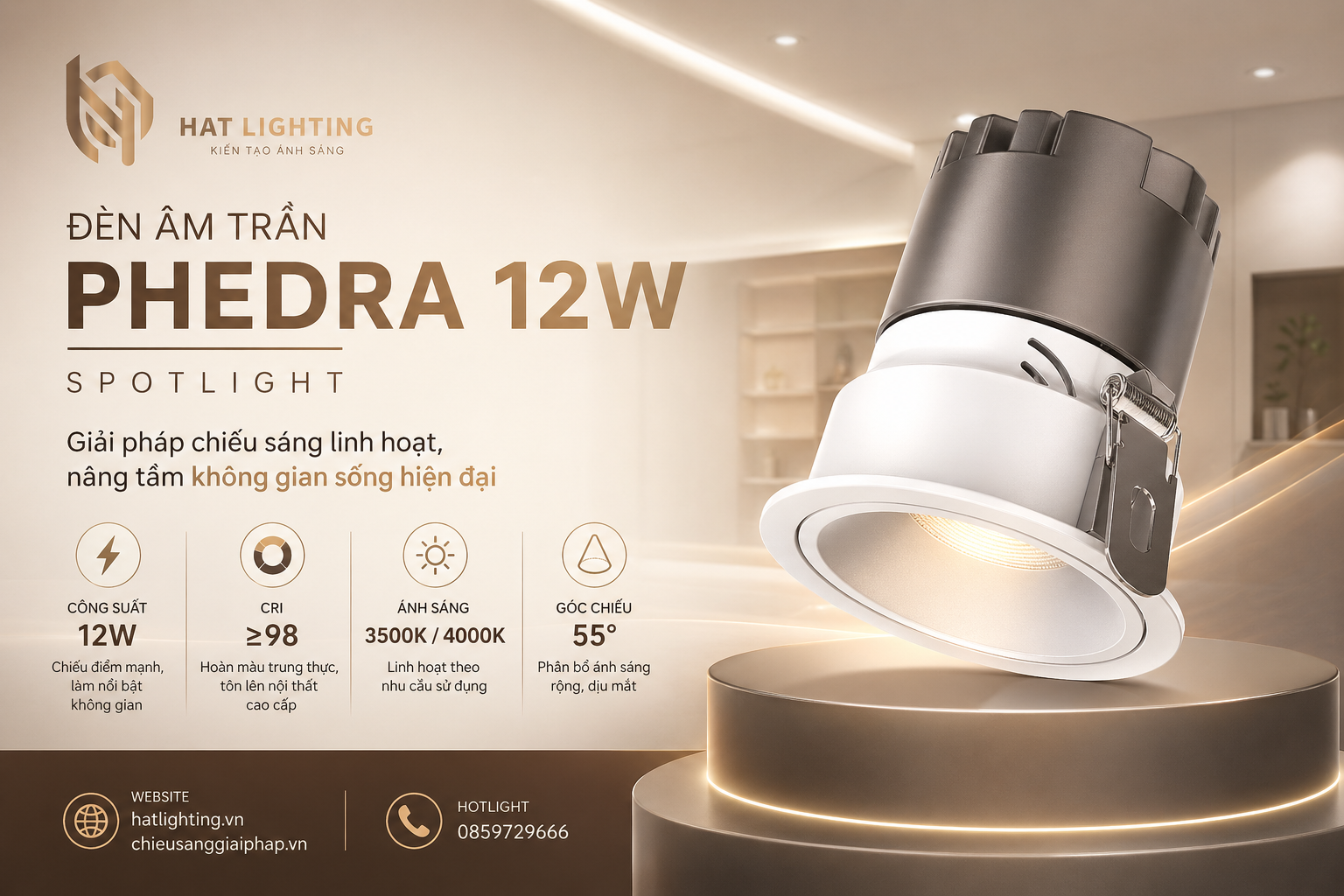 5 Cách Bố Trí Đèn Spotlight Phòng Khách Tại Nghệ An – Hà Tĩnh: Tư Vấn Thiết Kế Ánh Sáng Cao Cấp 5 Kiểm tra CRI và khả năng chống chói của đèn spotlight