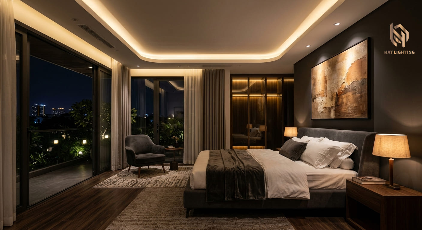 Đơn vị thiết kế chiếu sáng biệt thự uy tín tại Nghệ An, Hà Tĩnh 3 Kỹ thuật thiết kế chiếu sáng biệt thự ấm áp, thư giãn bằng đèn nhiệt độ màu 3000K.