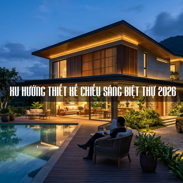 Thiết kế chiếu sáng biệt thự hiện đại, sang trọng tại Nghệ An