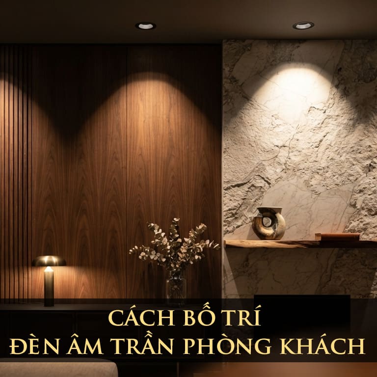 Cách bố trí đèn âm trần phòng khách
