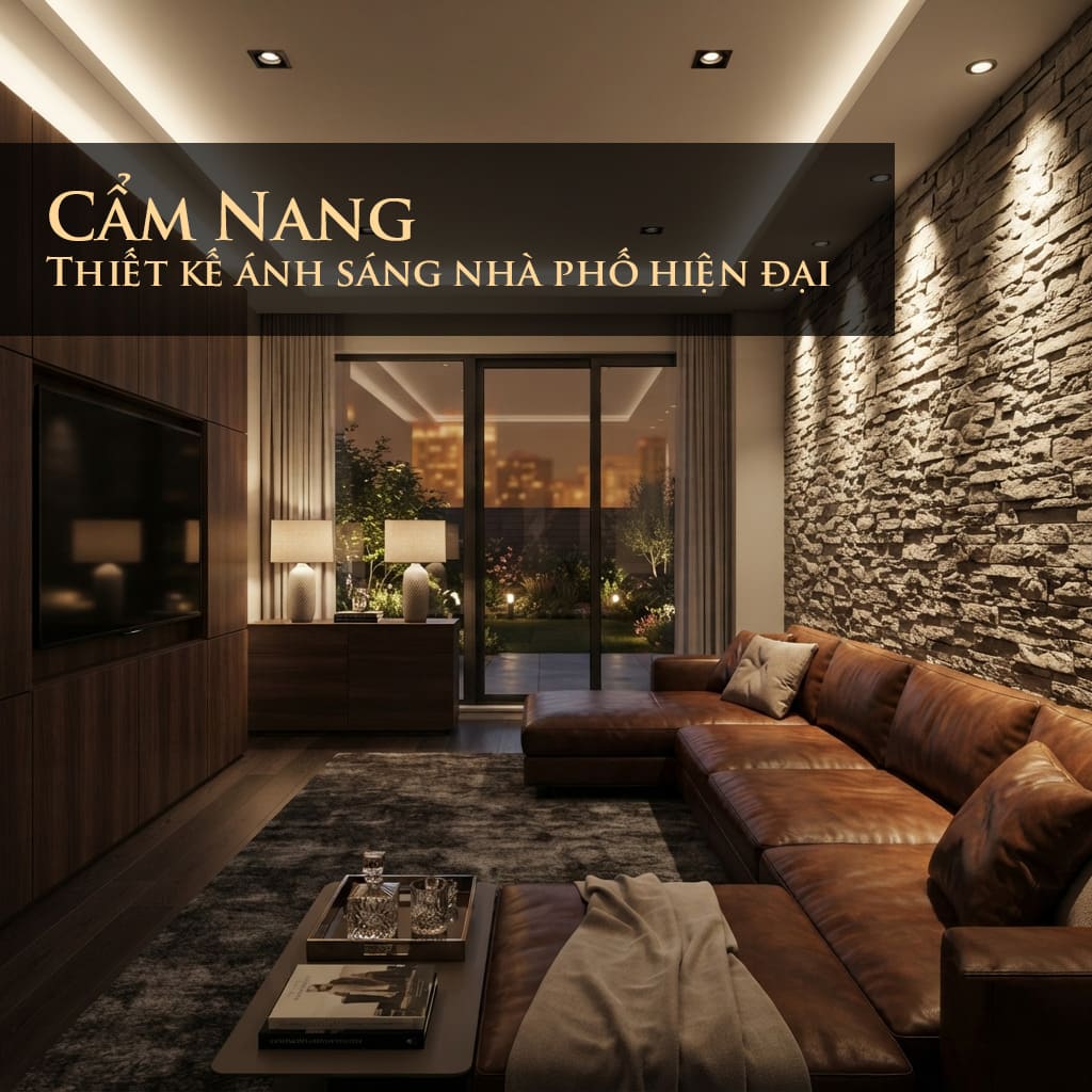 Cẩm Nang Thiết Kế Ánh Sáng Nhà Phố Hiện Đại Đẳng Cấp, Trọn Gói 1 Thiết kế ánh sáng nhà phố hiện đại, sang trọng tại Nghệ An, Hà Tĩnh bởi chuyên gia HAT LIGHTING.