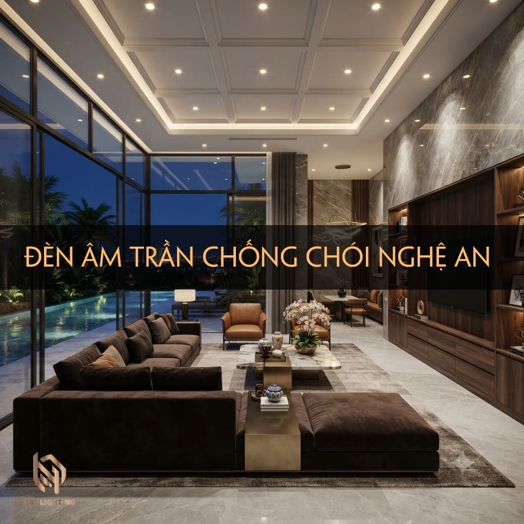 Đèn Âm Trần Chống Chói Nghệ An | Giải Pháp Chiếu Sáng 2026 1 Đèn âm trần chống chói Nghệ An thi công bởi HAT LIGHTING cho không gian biệt thự 2026.