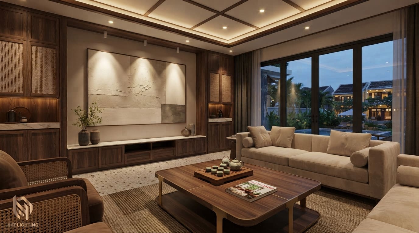 Đèn chống chói là đèn gì? Có nên lắp cho nhà ở không? 1 Đèn chống chói là gì? Giải pháp thiết kế ánh sáng sang trọng cho phòng khách biệt thự tại Nghệ An.