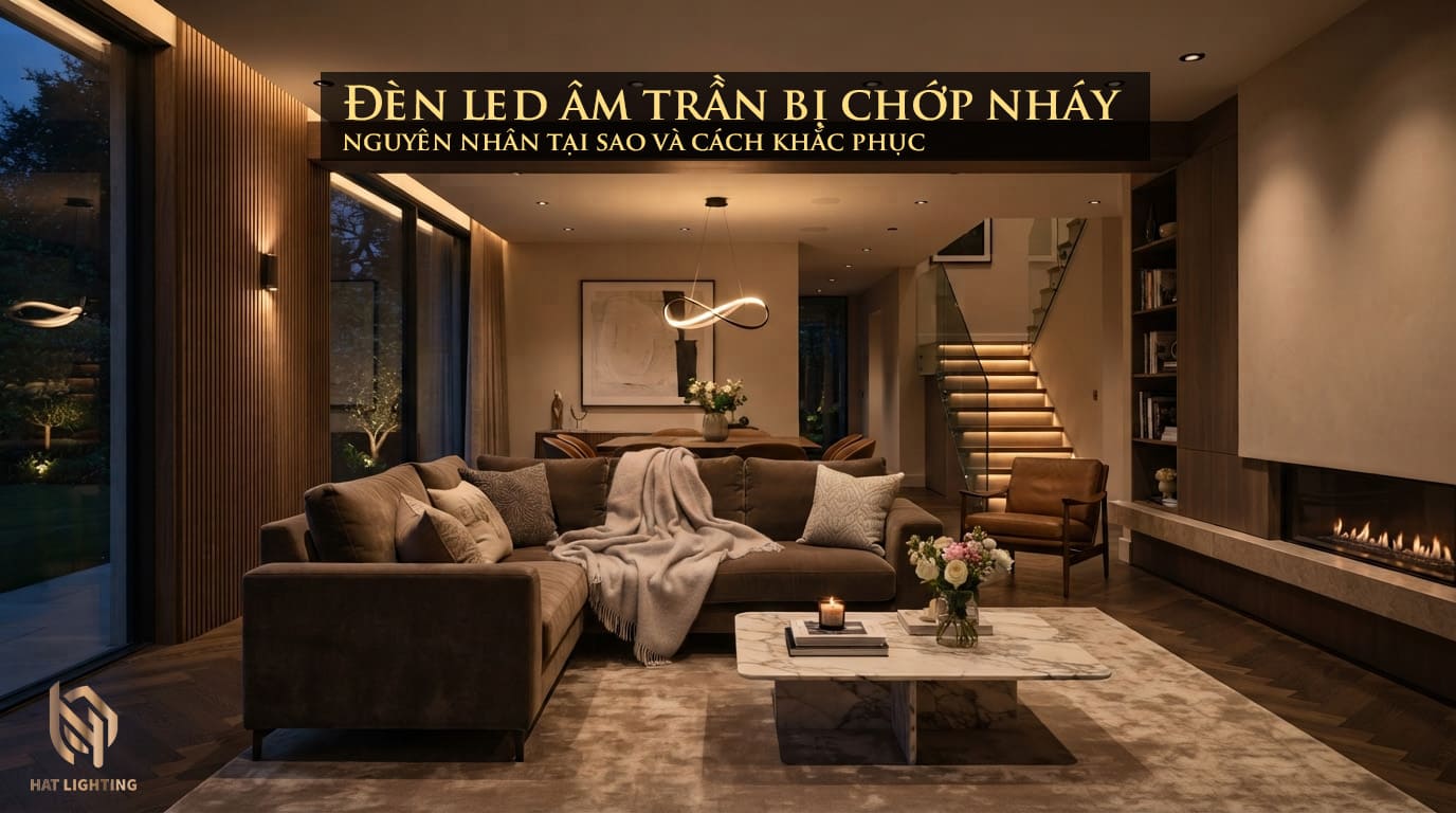 Đèn Led Âm Trần Bị Chớp Nháy Nguyên Nhân Tại Sao? Cách Xử Lý & Giải Pháp Chiếu Sáng Đẳng Cấp 1 Đèn led âm trần bị chớp nháy nguyên nhân tại sao và cách khắc phục cho biệt thự cao cấp tại Nghệ An.