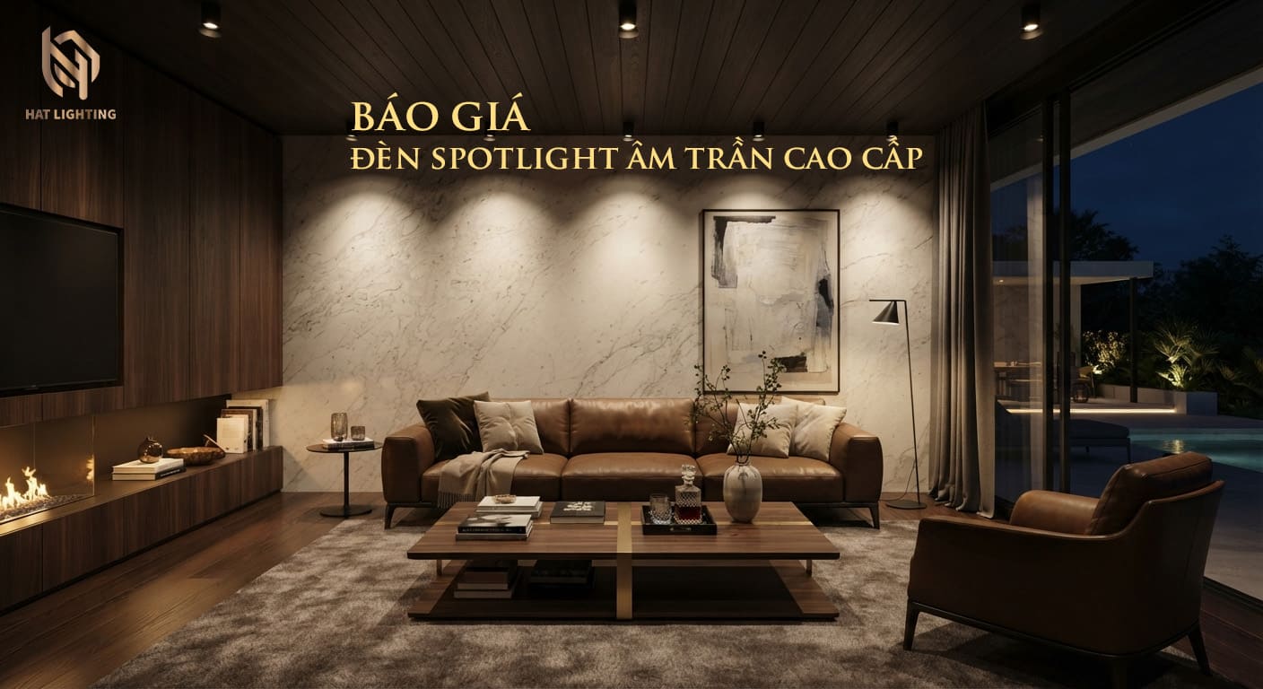 Đèn Spotlight Âm Trần Cao Cấp: Báo Giá & Tư Vấn (Nghệ An, Hà Tĩnh) 1 Đèn spotlight âm trần cao cấp thi công tại biệt thự Nghệ An, Hà Tĩnh.