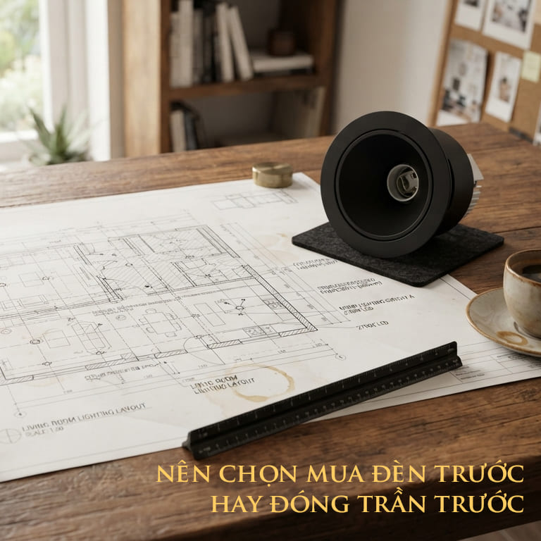 Nên chọn mua đèn trước hay đóng trần trước