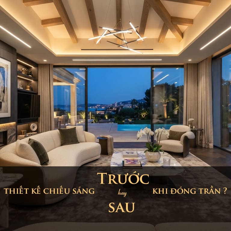 Nên thiết kế chiếu sáng trước hay sau khi đóng trần thạch cao