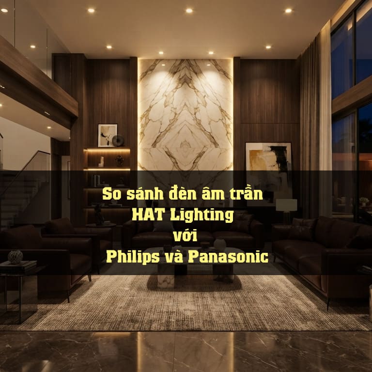 So sánh đèn âm trần HAT Lighting với Philips và Panasonic