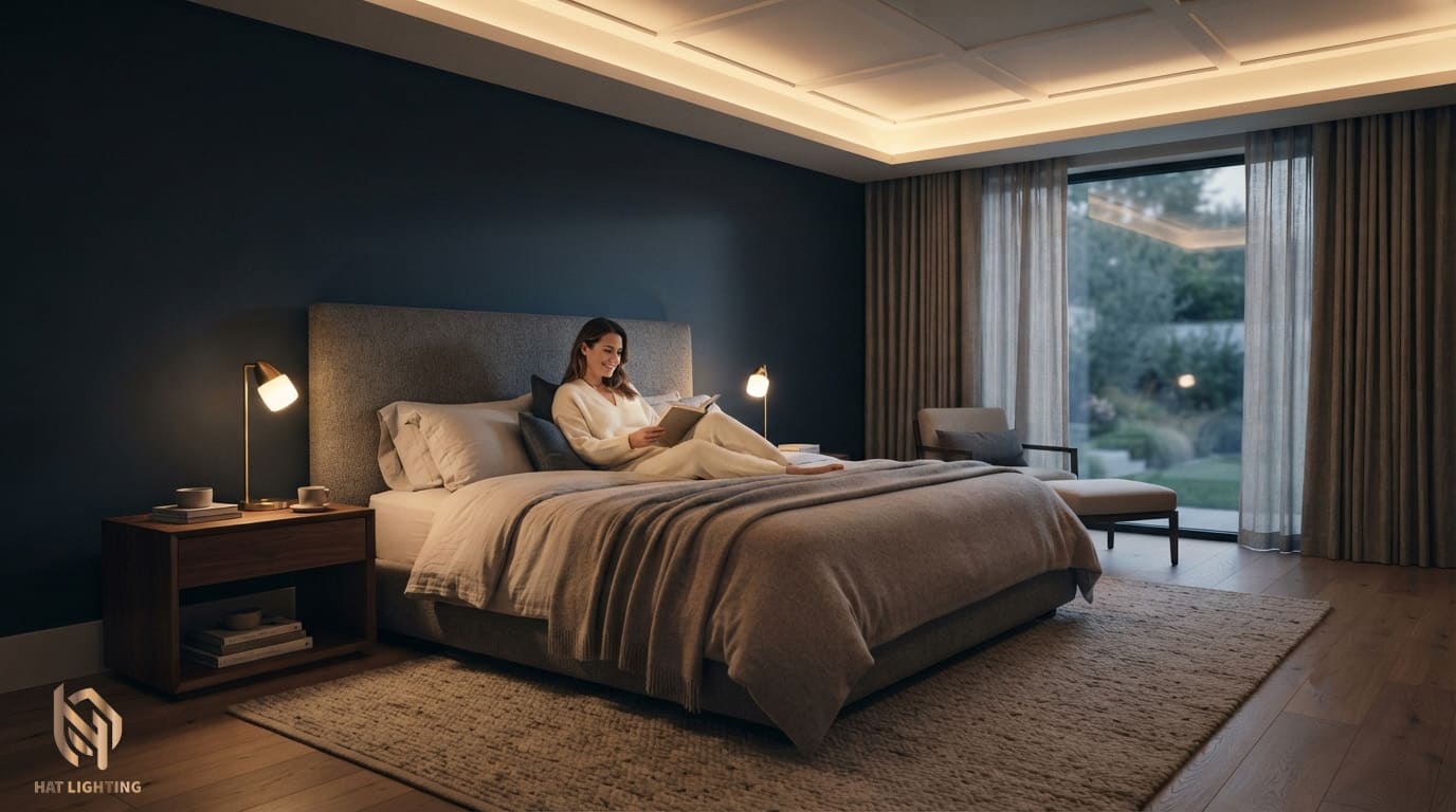 Đèn Spotlight Âm Trần Cao Cấp: Báo Giá & Tư Vấn (Nghệ An, Hà Tĩnh) 4 Giải pháp thiết kế ánh sáng gián tiếp, chống chói lóa cho phòng ngủ nhà phố.