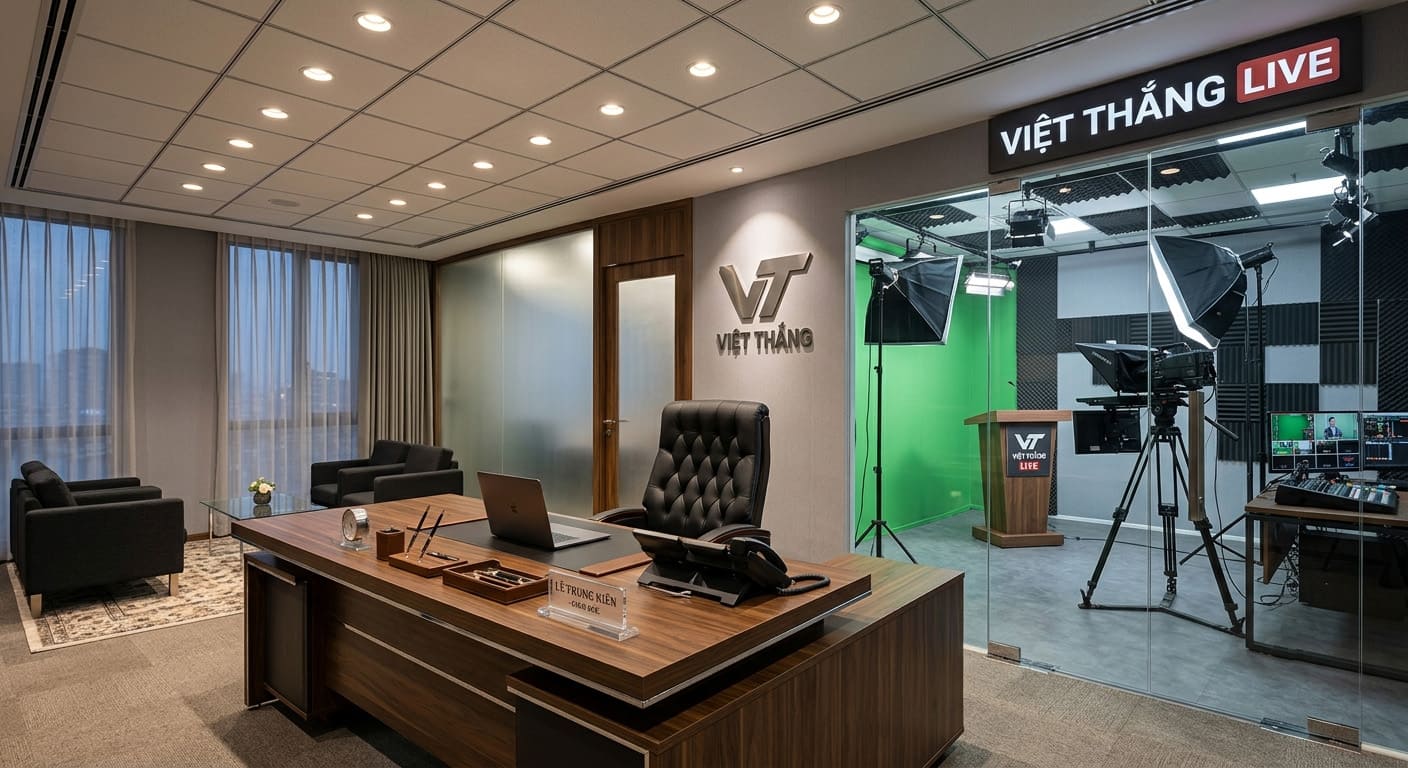 Tổng Kho Đèn LED Tại Nghệ An Uy Tín | Tư Vấn & Thi Công Trọn Gói Từ Chuyên Gia 10 Năm Kinh Nghiệm 4 Dự án thiết kế và thi công hệ thống đèn LED cho phòng giám đốc kết hợp không gian livestream chuyên nghiệp.