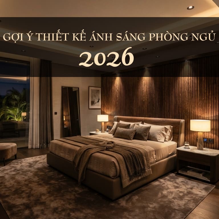 Gợi ý thiết kế ánh sáng phòng ngủ biệt thự sang trọng