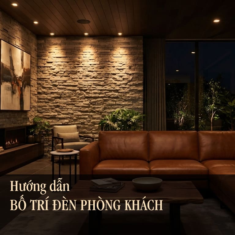 Hướng dẫn bố trí đèn phòng khách biệt thự sang trọng, ánh sáng chống chói chuẩn chuyên gia tại Nghệ An Hà Tĩnh