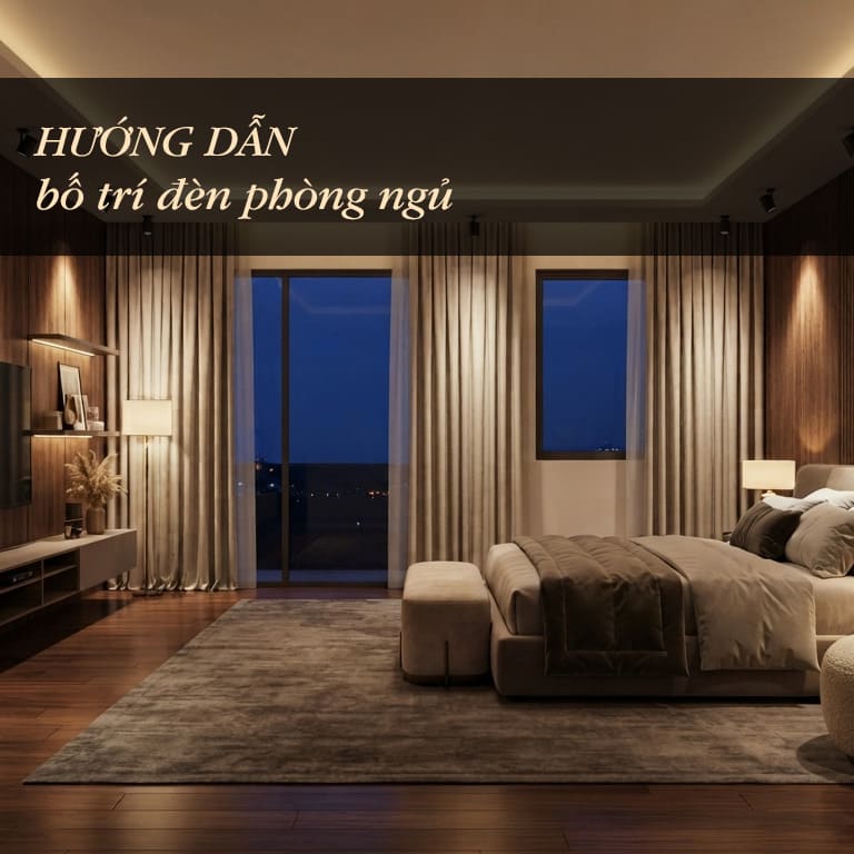 Hướng dẫn bố trí đèn phòng ngủ master sang trọng