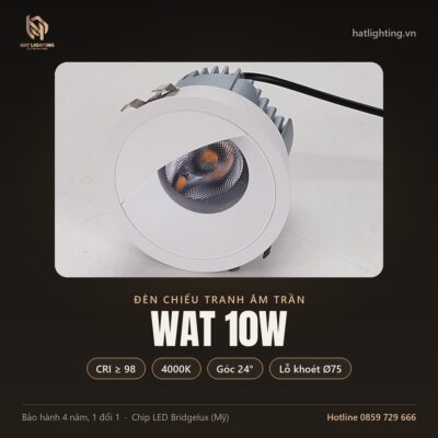 Đèn Chiếu Tranh Âm Trần WAT 10W – Ánh Sáng 4000K (IP20) – HAT Lighting