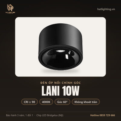 Đèn Ốp Nổi LaNi 10W Chỉnh Góc – Không Cần Khoét Trần – HAT Lighting