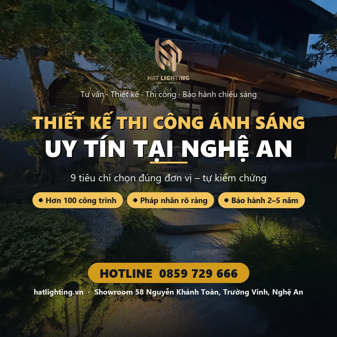 Thiết kế thi công ánh sáng uy tín tại Nghệ An – HAT Lighting